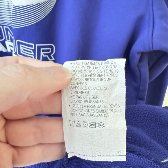 Under Armour Boys Youth XL Coldgear Hoodie Sweatshirt Purple Sporty Athletic - Picture 7 of 9